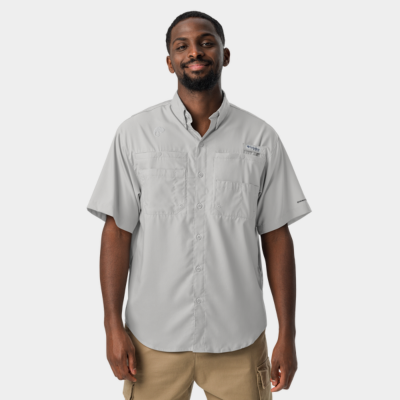 COLUMBIA MEN`S SHORT SLEEVE BUTTON SHIRT