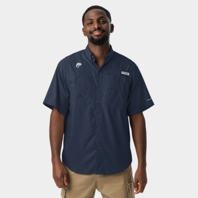 COLUMBIA MEN`S SHORT SLEEVE BUTTON SHIRT