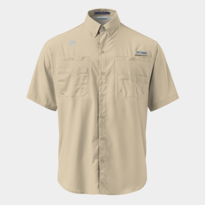 COLUMBIA MEN`S SHORT SLEEVE BUTTON SHIRT